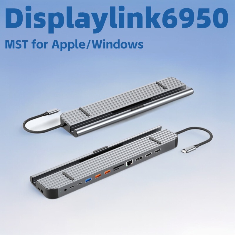 The New Cross-Border Amazon Dual Hdmi+Dp Triple Screen Display Supports Macos Mst Tablet Stand Docking Station