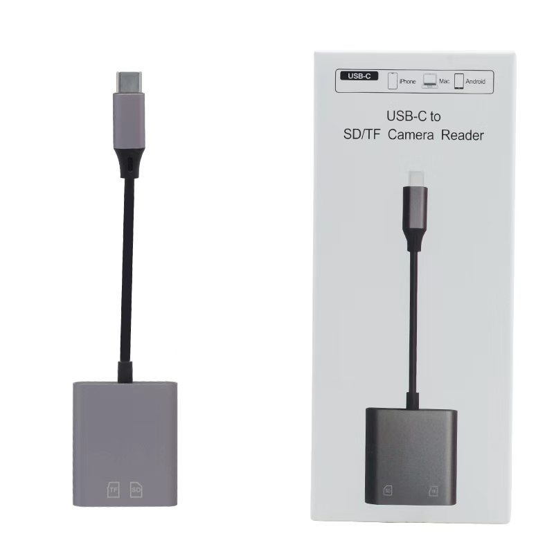 Adecuado para teléfonos móviles Apple 1615 Android, lector de tarjetas multifunción todo en uno con conexión Type-C para tarjetas SD, TF y CF.