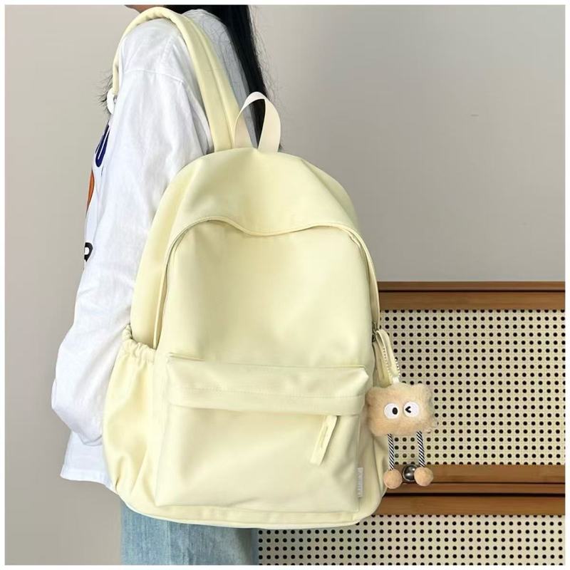 Schoolbags for Junior High School Girls, High-Looking, Simple and Versatile Pure Color College Student Backpacks, Female Ins High School Student Backpacks, Soft Schoolbags for Junior High School Girls, High-Looking, Simple and Versatile Pure Color College Student Backpacks, Female Ins High School Student Backpacks, Soft