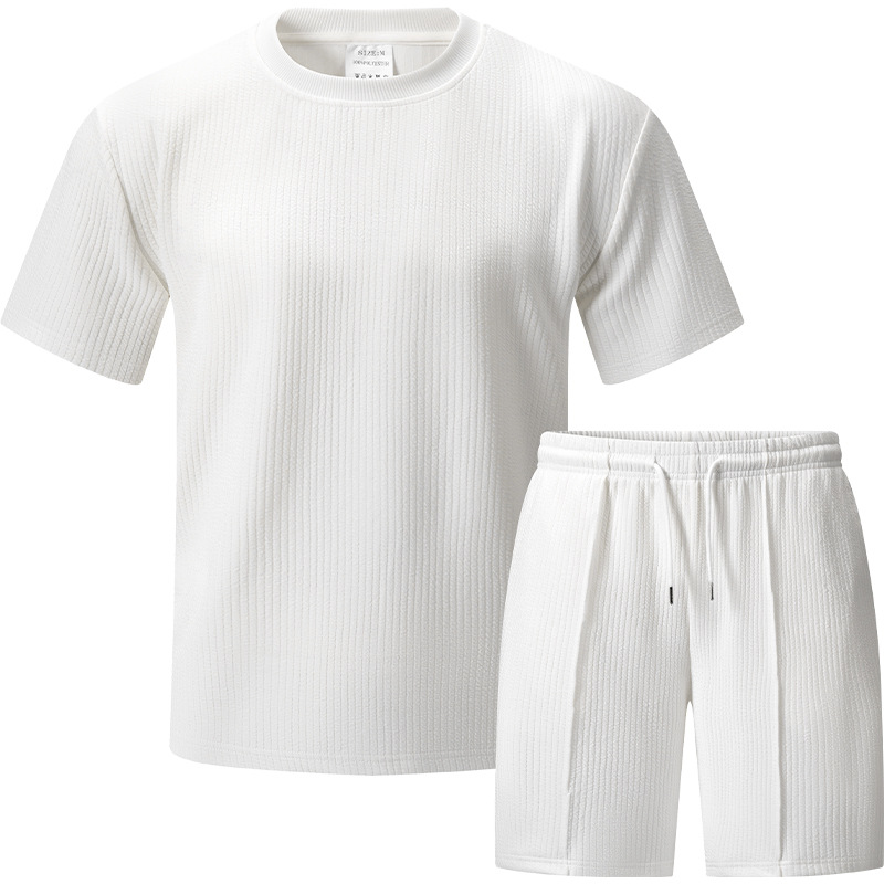 Men's Textured Polo Shirt – 3D Knit Short-Sleeve T-Shirt With Modern Collar, Lightweight & Breathable Summer Top (S-XXL, Black/Khaki/Cream)_voghion.com