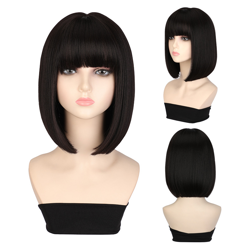 2024 heißer Verkauf Neue Perücke frauen Kurze Haare Simulation Haar Natürliche Volle Kopf Abdeckung Neue Welle Kopf Voller Kopf abdeckung_voghion.com