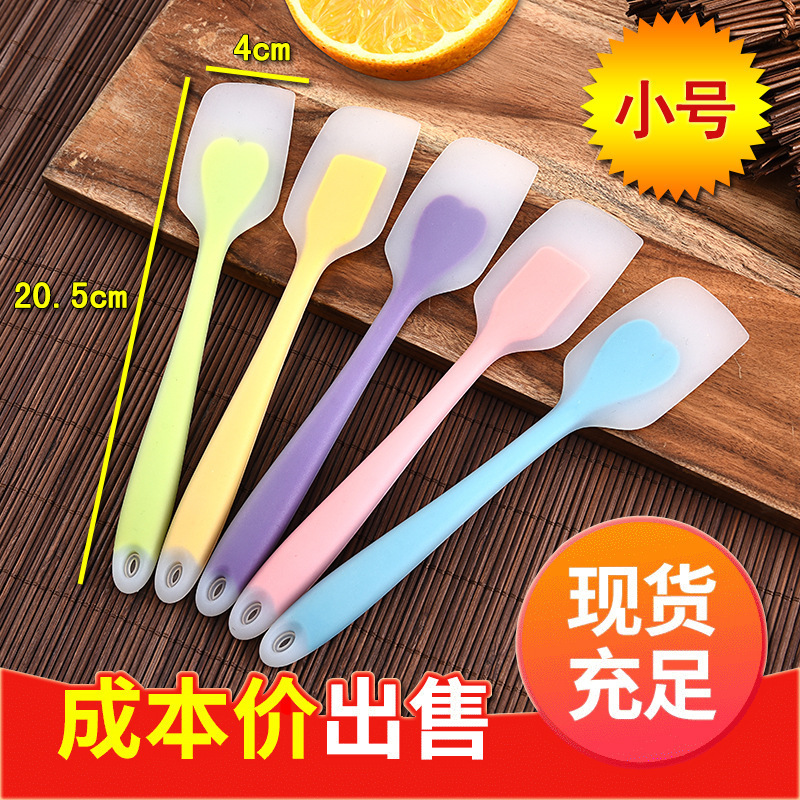 Baking tool translucent small scraper long handle butter scraper cream stirring scraper integrated long handle scraper