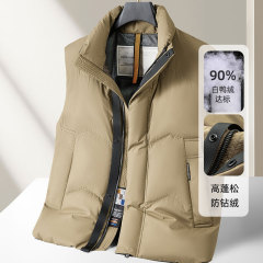 男式羽绒服2025秋冬90鸭绒保暖拉链版羽绒马甲青年无袖休闲外套潮