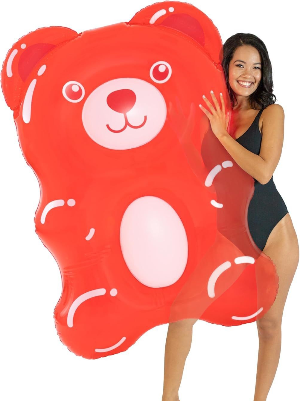 Red inflatable summer beach swimming pool