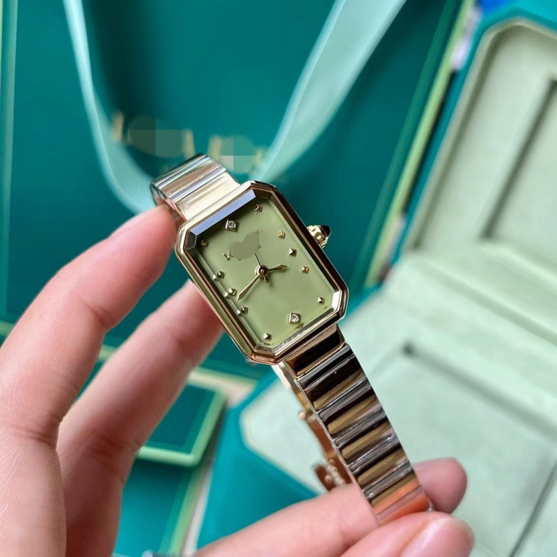 New Lola Lola Sugar Cube Small Green Watch with Steel Band, Retro Simple Fashion Square Women's Watch, Dropshipping Women's Watch