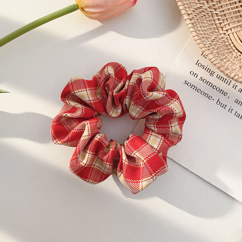 Corea del Sur Internet celebridad corbata Cola de Caballo Linda cuerda de pelo floral Plaid tie cabeza de pelo niña de las flores Daisy cuerda de pelo intestino grueso anillo de pelo