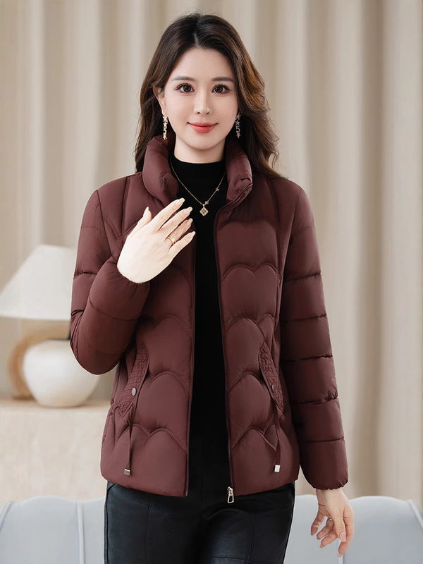 棉衣女短款保暖中老年秋冬季外套修身羽绒棉服2025新款妈妈小棉袄|undefined