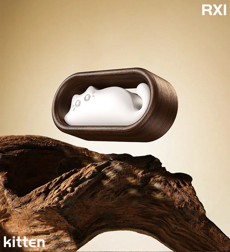 Car Air Freshener Cat-Shaped Wooden Solid Fragrance Diffuser Long-Lasting Light Scent Women's Car Perfume