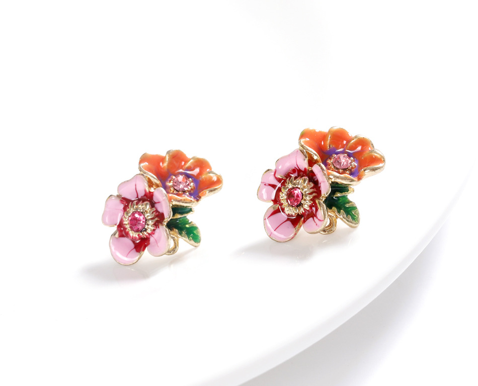 Simple Style Flower Alloy Inlay Artificial Gemstones Women's Ear Studs display picture 1