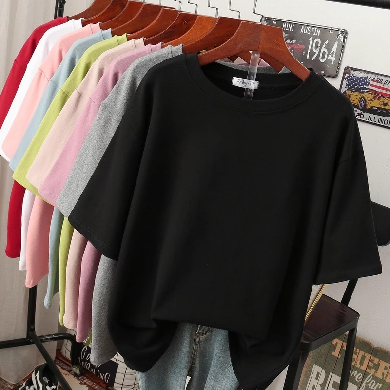 2025 新しい夏の純粋な綿半袖 Tシャツ男性と女性のトップスカップル同じスタイルのトレンディなインヘビーソリッドカラーボトリングシャツ|undefined