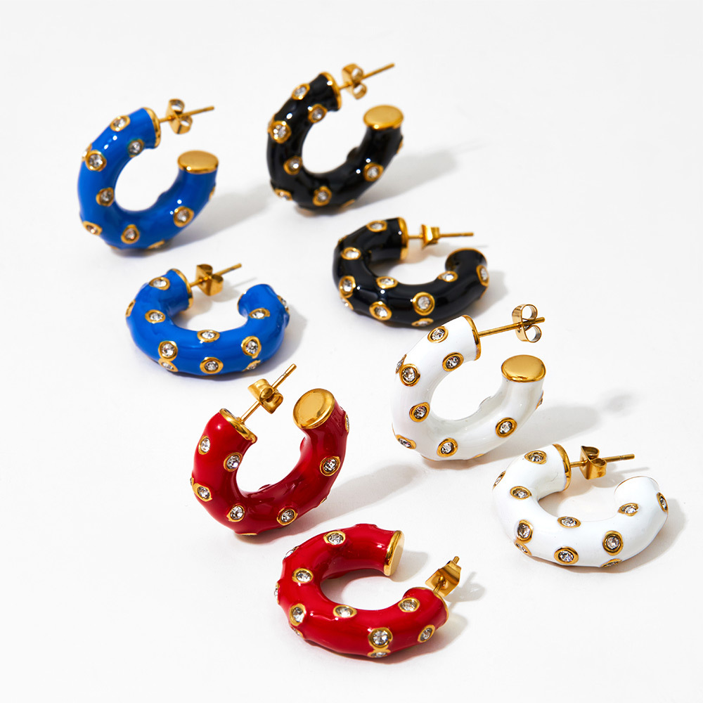 16K Gold Plated, White Gold Plated, Gold Plated Plating Material Ear Studs Classification 1 Pair Casual Simple Style Geometric 304 Stainless Steel 16K Gold Plated White Gold Plated Gold Plated Ear Studs
