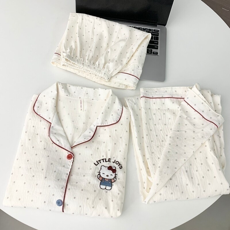 Yunduo cotton-j2837 # Polka dot kt cat three-piece set / M code [recommended 37.5-50kg ]