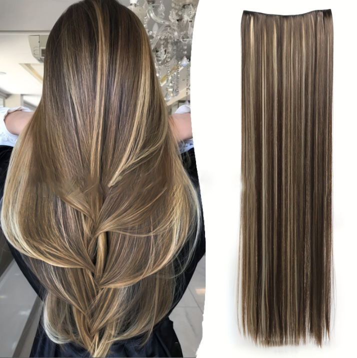 Pelucas europeas y estadounidenses transfronterizas cinco tarjetas extensiones de cabello pelucas de cabello largo recto una pieza de clip extensiones de cabello al por mayor en stock