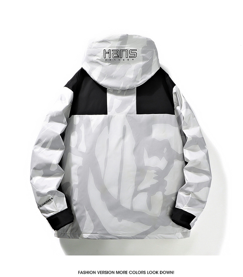 Veste en coton chaude à capuche pour homme, nouvelle marque tendance, coupe-vent et imperméable, couleur contrastée, automne hiver_voghion.com
