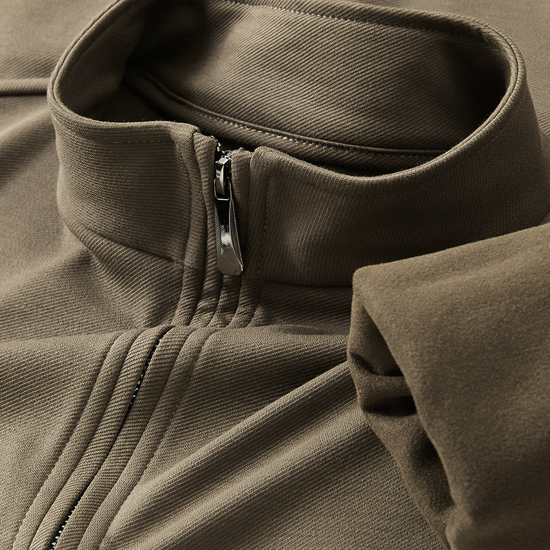 seda de morera con cremallera de manga larga camiseta hombre ocio infrarrojo lejano 7A antibacteriano camuflado calentamiento de color sólido vestido grueso otoño invierno