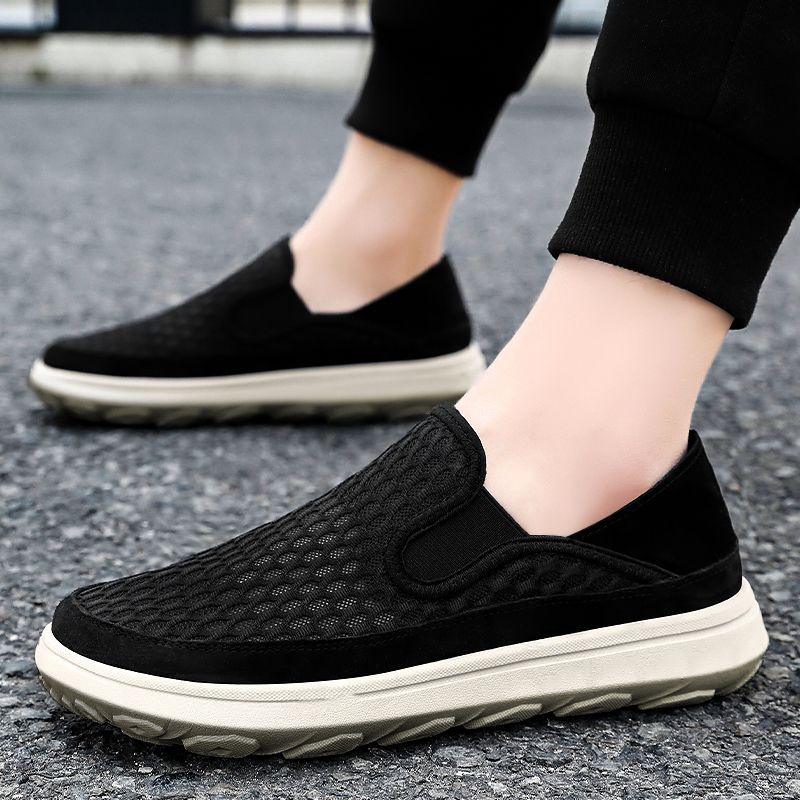 Zapatos de primavera para hombres, zapatos de malla transpirables, zapatos de tela de Beijing viejos, zapatos casuales para hombres, zapatos de comercio exterior para hombres