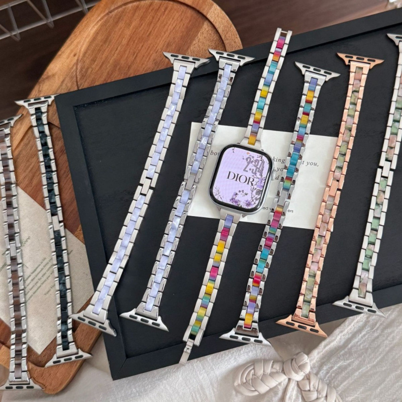 Slim waist resin metal watch strap suitable for Apple S11 watch 10iwatch9 new model applewatch87SE