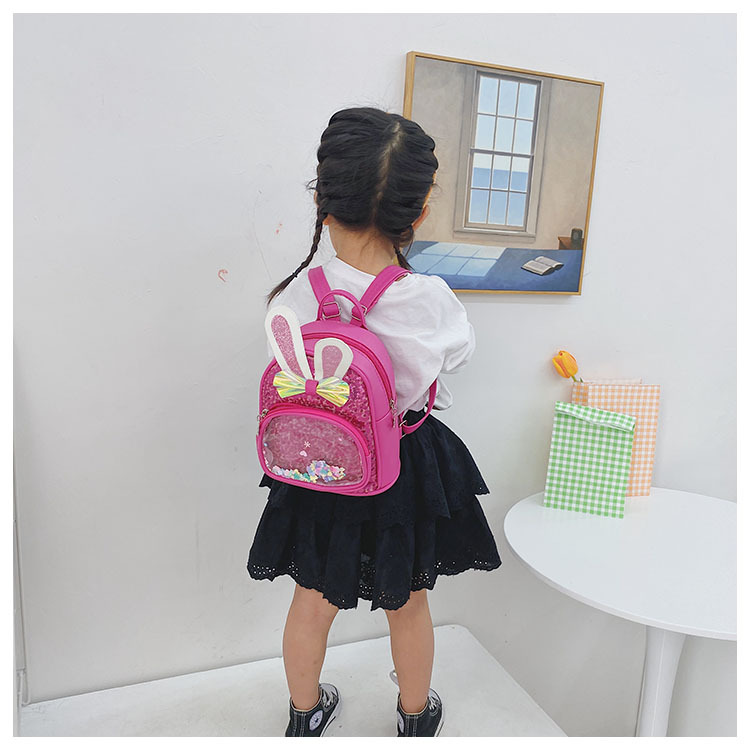 Women's Large All Seasons Pu Leather Cartoon Cute Sequins Square Zipper Functional Backpack display picture 4