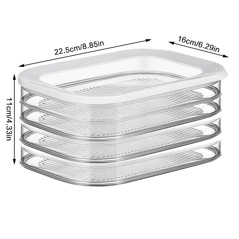 Caja de almacenamiento de alimentos congelados cocinados, caja de almacenamiento sellada multicapa, caja de almacenamiento de alimentos de tocino con cubierta, caja de almacenamiento de alimentos de embalaje transparente, caja de preservación