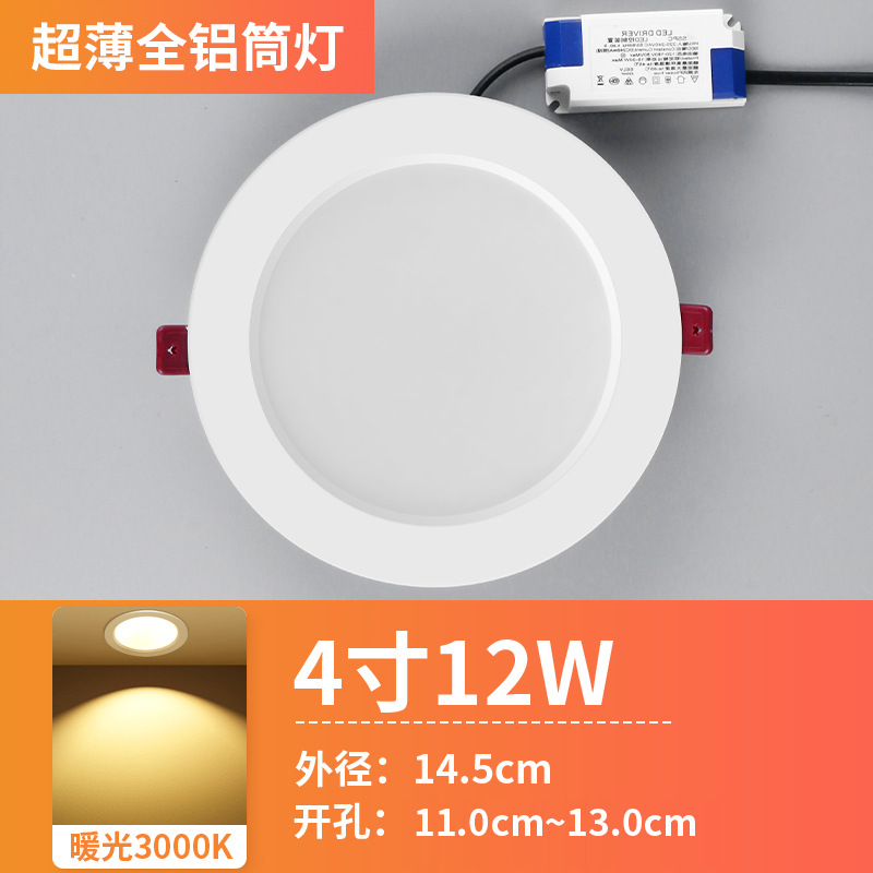 Flagship aluminum 12w warm light - opening 110 to 130