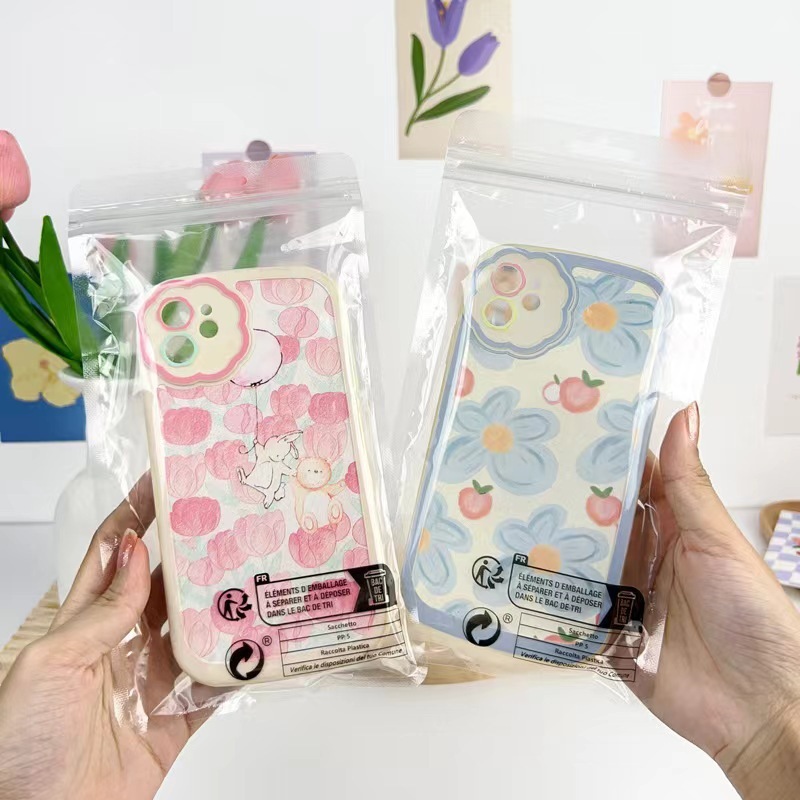 跨境外贸环保标志印刷PP5自封袋透明塑料密封口袋子手机壳包装袋