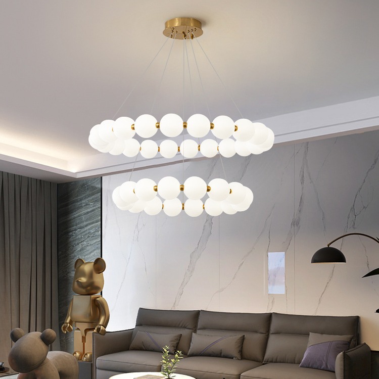 Francés estilo crema viento nórdico lámpara de la sala de estar postmoderno minimalista diseñador dormitorio comedor redondo Buda lámpara de arte