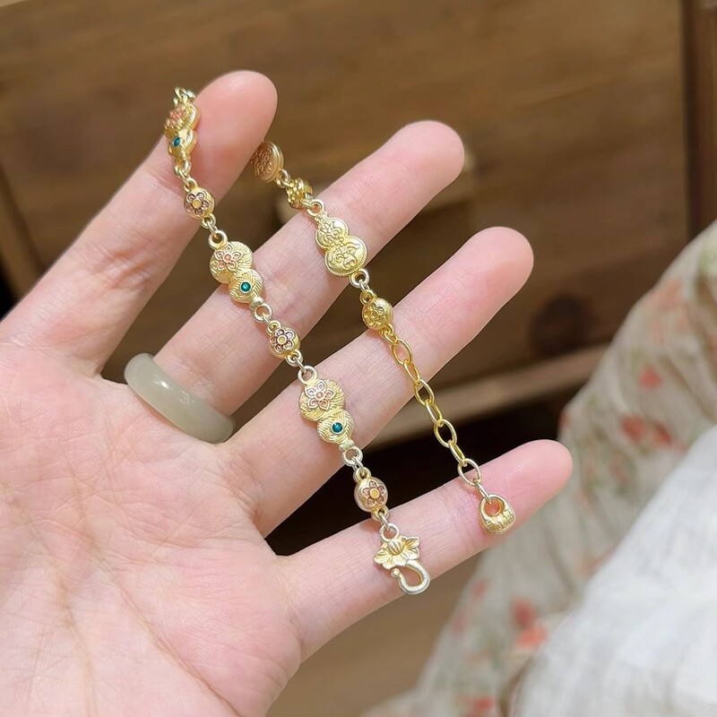 「醉清葫」珐琅彩葫芦手链新中式复古精致手工花朵手串直播新款潮|undefined