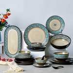 OMK 新品陶瓷餐具沙拉盘西餐牛排盘泰国菜主题个性餐厅轻奢风盘子