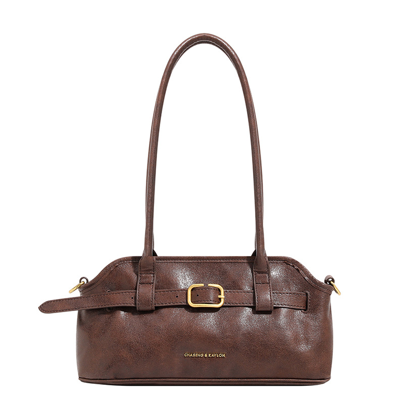 French Niche Elegant Underarm Shell Bag 2025 Autumn/Winter Retro Versatile Commuter Shoulder Handbag Baguette Bag - Thumbnail 5