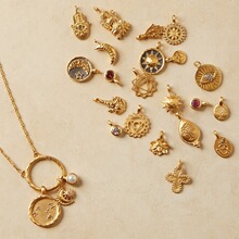 欧美不锈钢迷你大象莲花爱心单吊坠项链炉内真空电镀18K金保色