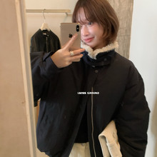 i miss韩标设计感毛毛立领保暖羽绒服外套女2025冬季加厚上衣开衫