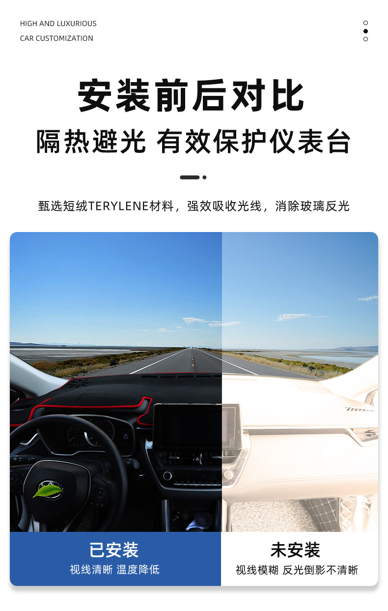 Suitable for Changan Third-Generation Cs55Plus Dedicated Center Console Dashboard Sunshade Mat and Interior Decoration Accessories for the Third Generation
