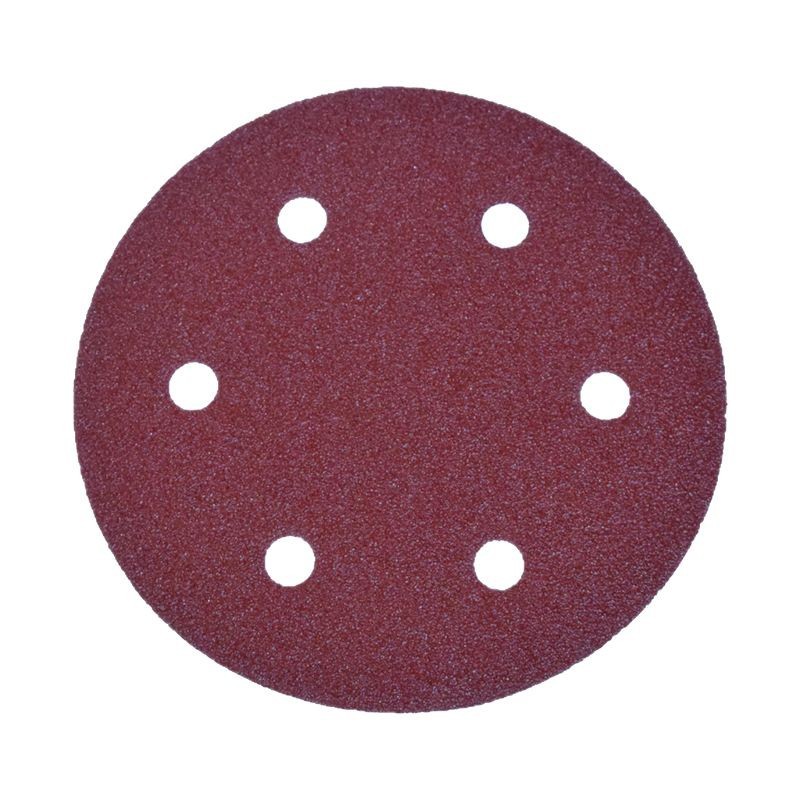 Al por mayor transfronterizo 9 pulgadas 6 agujeros de arena roja papel de lija de disco de pelusa autoadhesivo papel de lija flocado papel de lija de madera