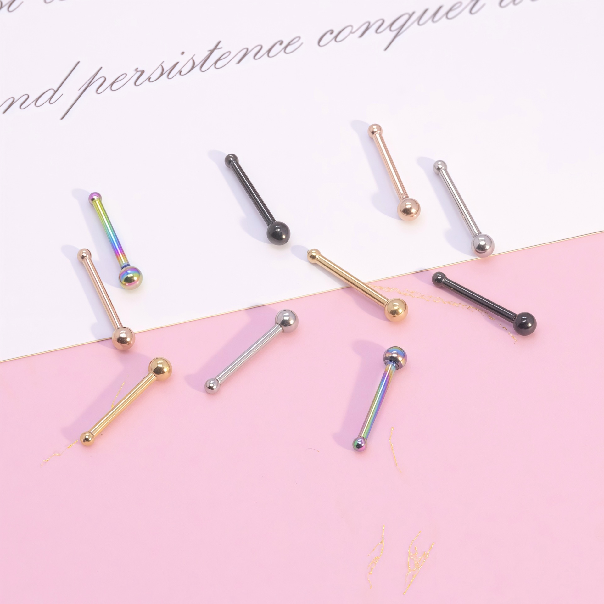 Stainless Steel Nose Stud With Small Round Ball Piercing Jewelry_voghion.com
