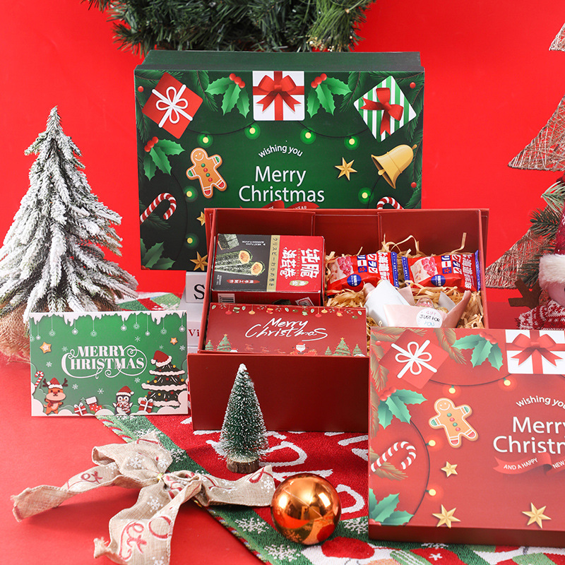 圣诞节礼物包装礼盒压纹烫金工艺包装礼盒平安夜伴手礼支持