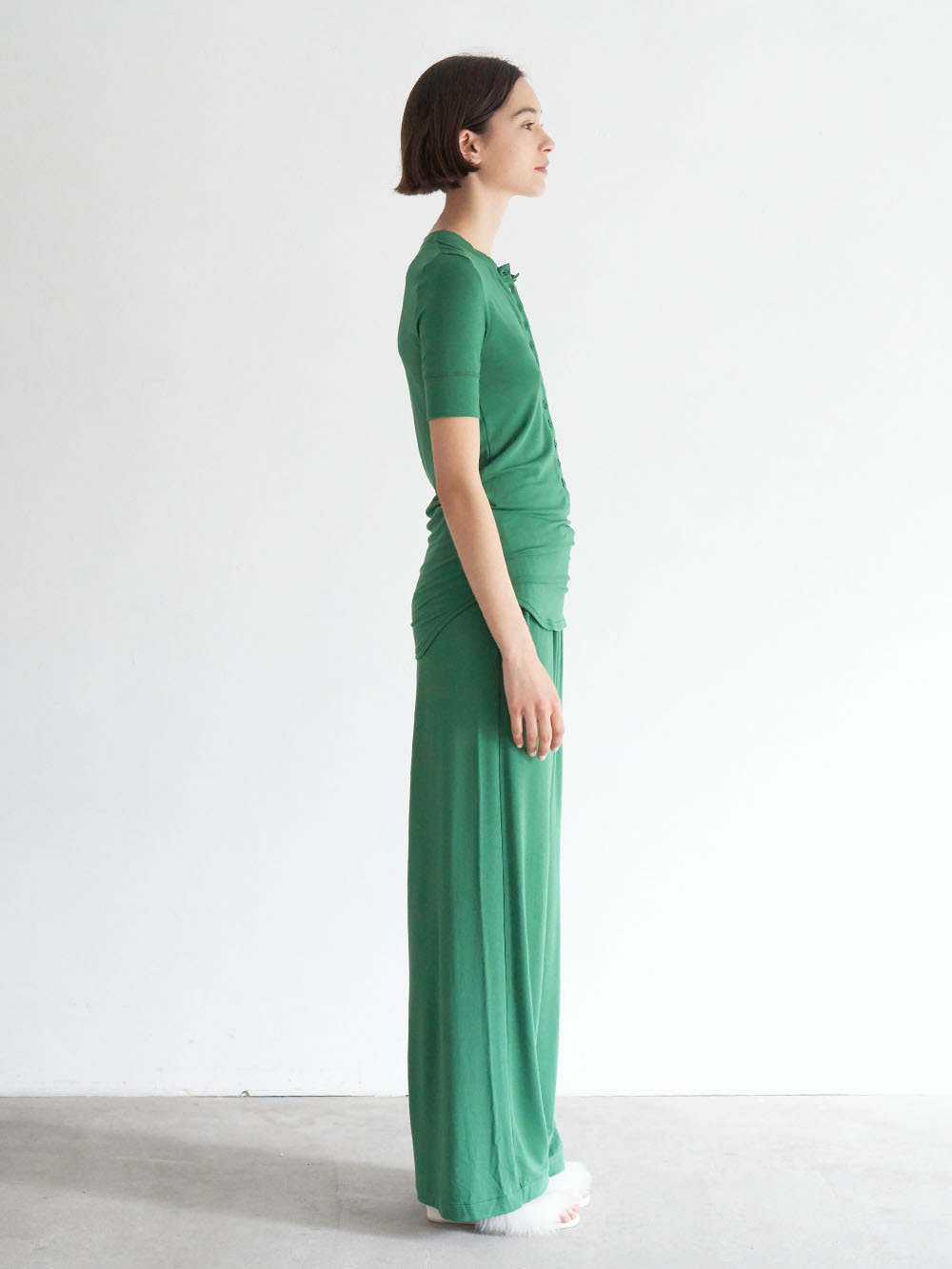 Title 5, Kadın Yuvarlak Yaka Yarım Hırka Kısa Kollu Pant...