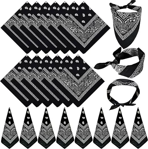 Manufacturers Can Customize Logo Text Polyester Square Scarf Paisley Headscarf Hip-Hop Street Dance Cycling Cashew Flower Scarf