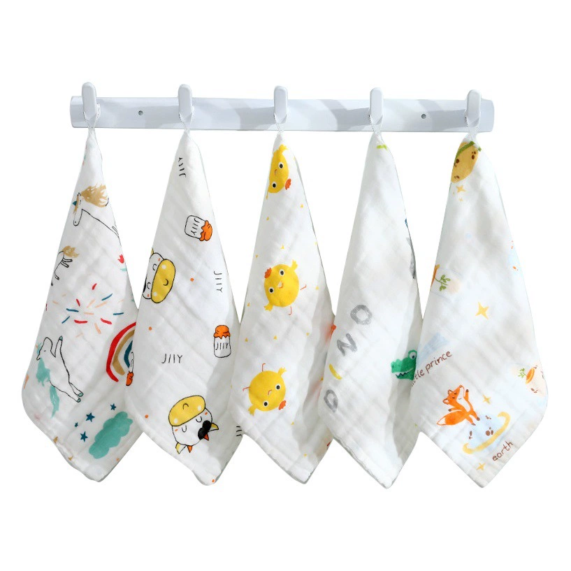 Шестислойное хлопковое маленькое квадратное полотенце