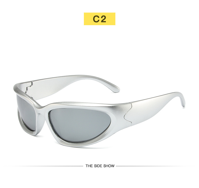 Sportsonnenbrille Im Y2k Steampunk Design Für Damen Und Herren_voghion.com