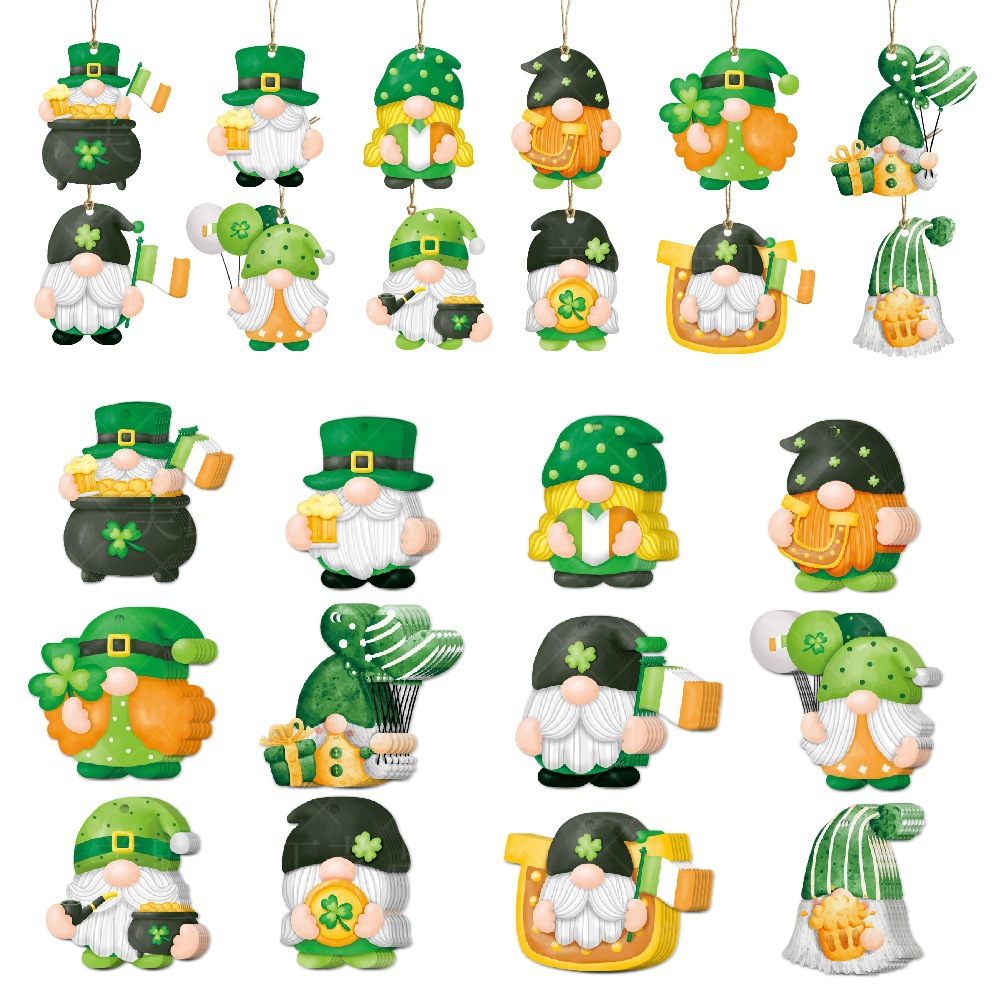 Festival irlandés transfronterizo decoración del partido colgante enano Día de San Patricio escena atmósfera diseño
