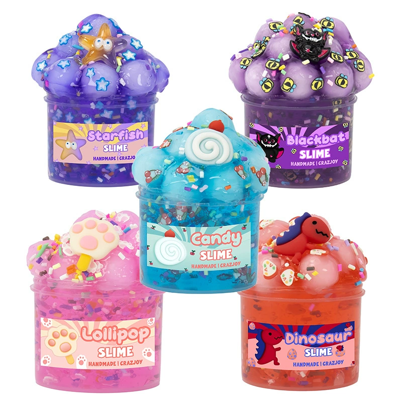 Набор слаймов AMZ coconut ball butter с фигуркой коровки, кристаллический антистресс DIY, 70 г