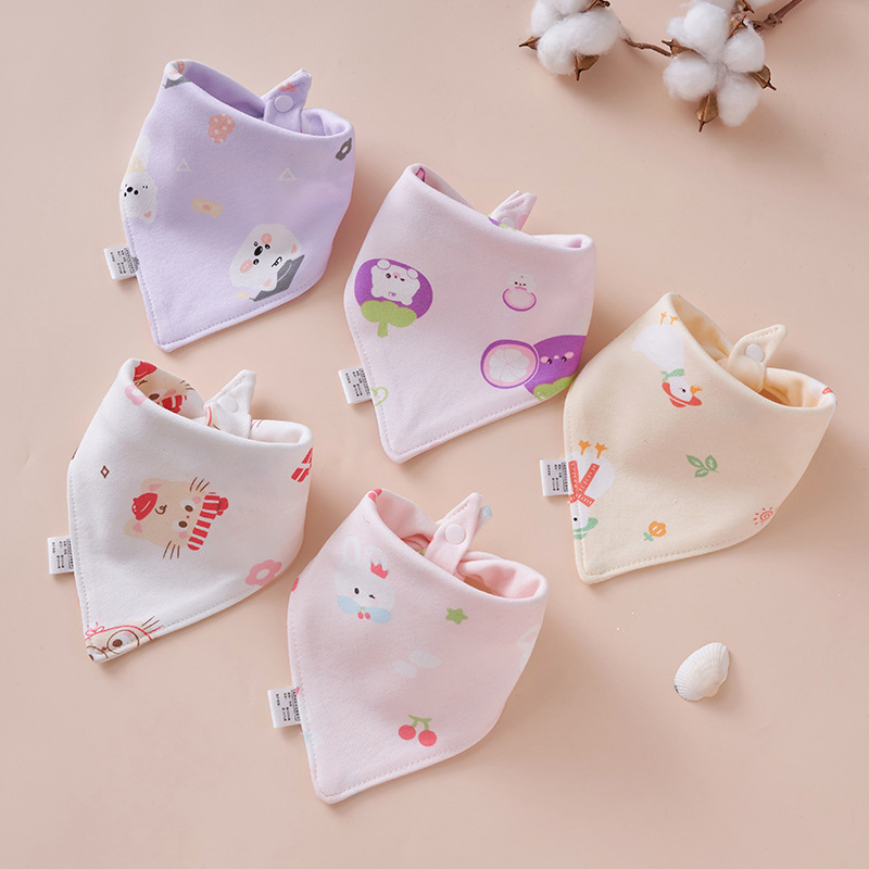 Baby's Triangle Towel Cotton Slippere Boys' Baby's Bib Slippere Bib Newborn Children's Scarf Women's Scarf Autumn and Winter