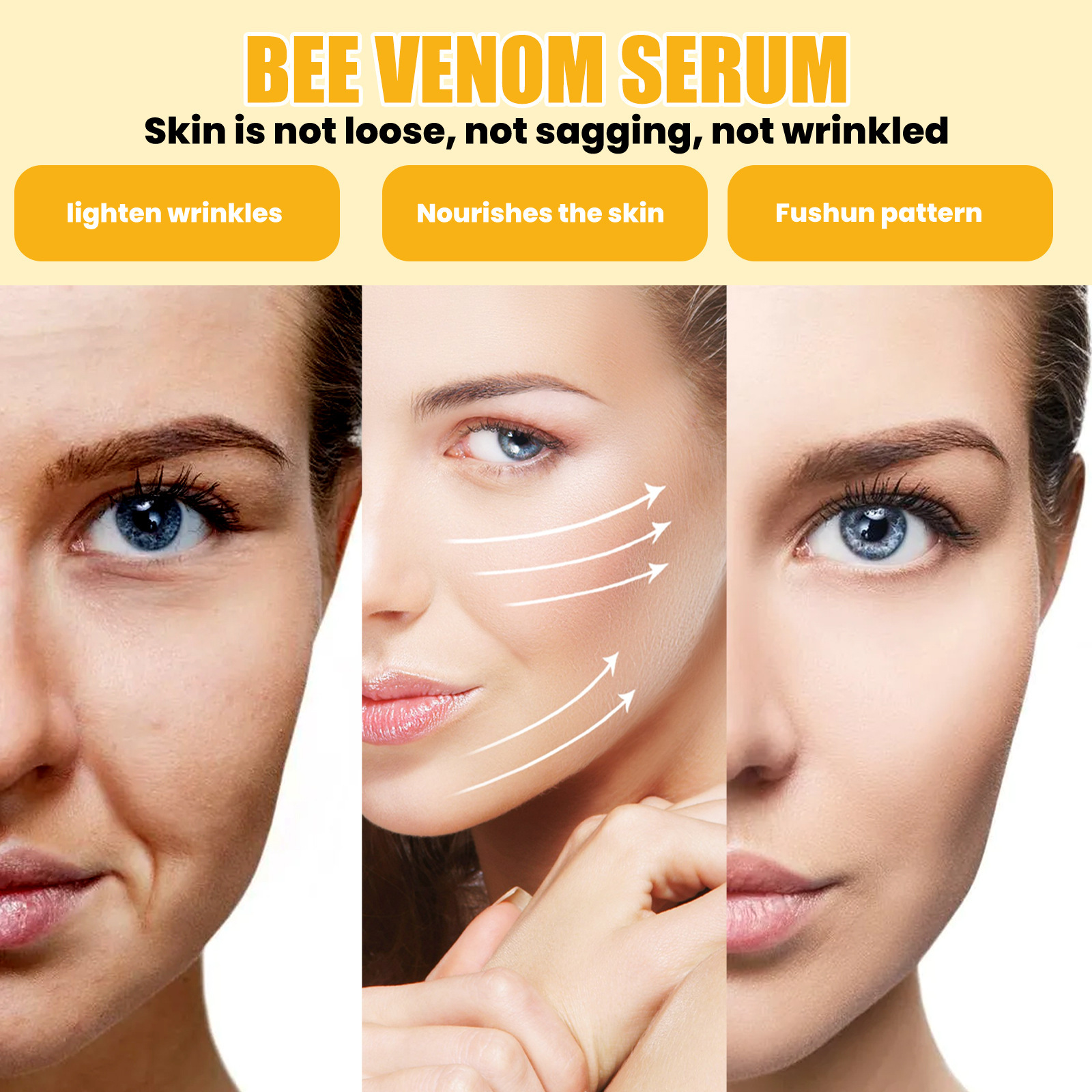 OUHOE Bee Venom Essence improves skin dryness, lifts, tights, lighens fine lines, and rejuvenates anti-aging Essence