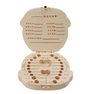 Baby Tooth Box for Boys and Girls to Collect and Preserve Baby Teeth Storage Box Baby Fetal Hair Commemorative Tooth Solid Wood
