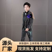 儿童西装套装主持人花童男童小礼服帅气钢琴模特走秀演出服中大童