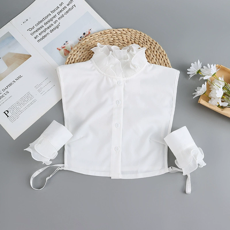 Новая рубашка в стиле принцессы с воротником-стойкой и цветочным принтом, зимний искусственный воротник, Женский Универсальный воротник, воротник рубашки, свитер, декоративный базовый воротник