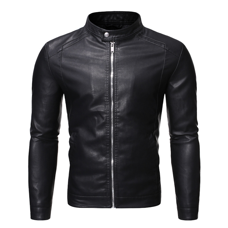 Giacca in pelle da uomo nuova giacca casual da moto autunno e inverno Abbigliamento da uomo_voghion.com