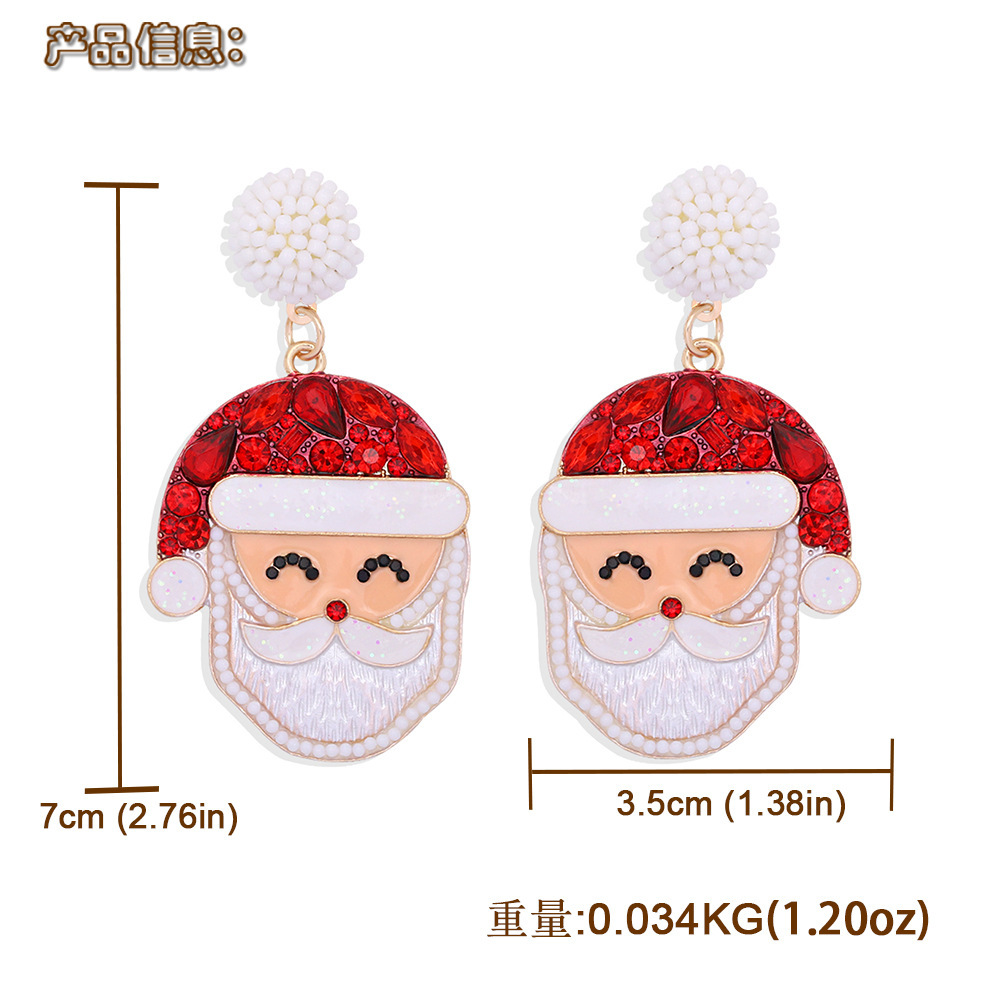 Weihnachten Cartoon-Stil Übertrieben Neuheit Diamant Legierung Künstliche Edelsteine Ohrringe display picture 8