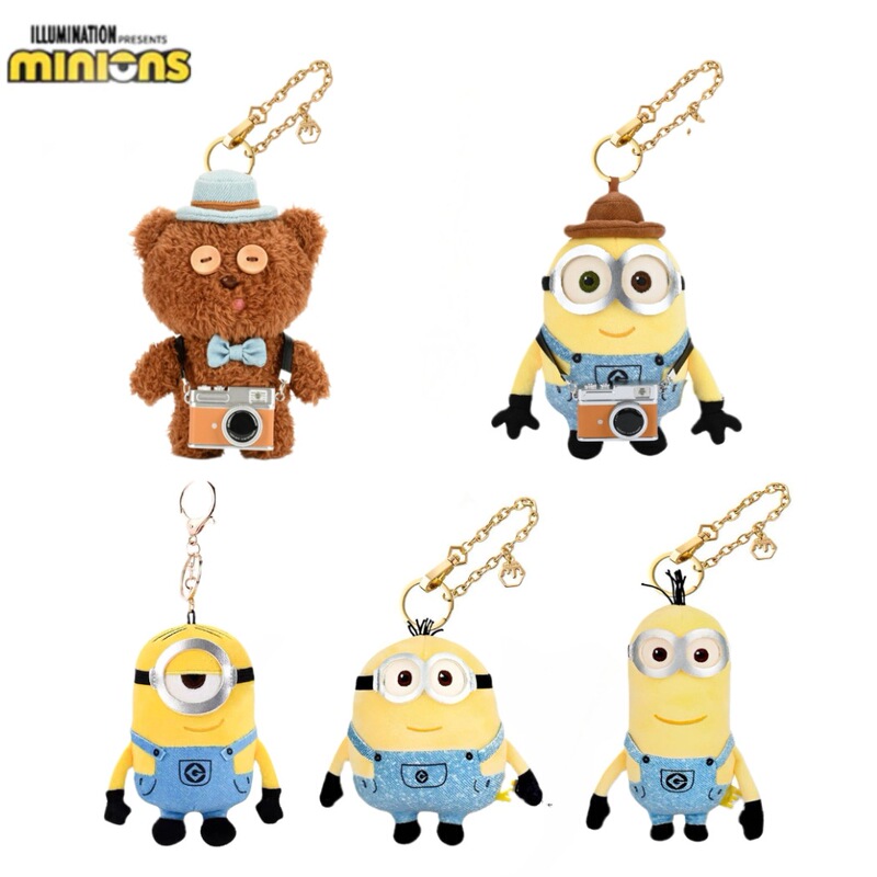 Universal Officially Licensed Minions Gentleman Series Plush Doll Tim Bear Plush Pendant Backpack Keychain
