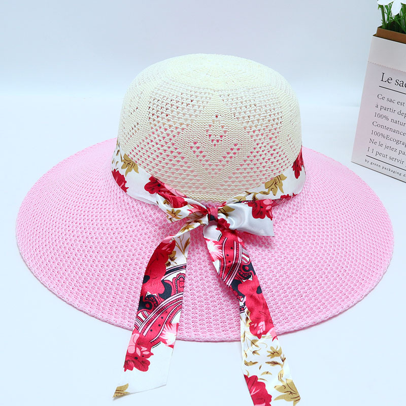 Nuevo sombrero de paja para mujer, sombrero de playa junto al mar, sombrero para el sol de verano de moda salvaje, protector solar, sombrero para el sol de protección UV